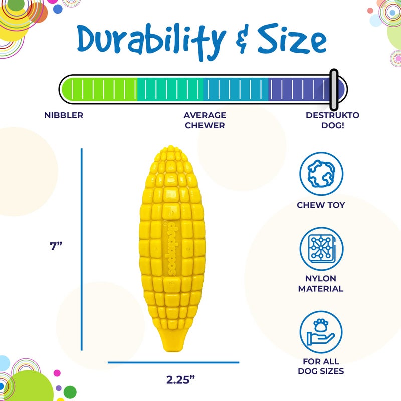 SodaPup Corn on The Cob â€“ Durable Dog Chew Toy Made in USA from Non-Toxic, Pet Safe, Food Safe Nylon Material for Mental Stimulation, Clean Teeth, Fresh Breath, Problem Chewing, Calming Nerves & More - Image 5